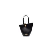 Kleine Bambola Tas Zwart Leer Jacquemus , Black , Dames