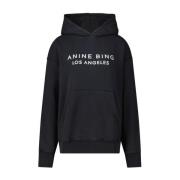 Logo Print Oversized Hoodie Anine Bing , Black , Dames