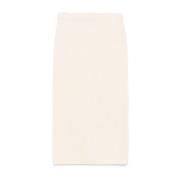 Geribbelde Wol Kasjmier Midi Rok Theory , Beige , Dames