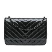 Pre-owned Leather crossbody-bags Chanel Vintage , Black , Dames