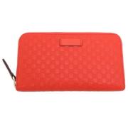 Pre-owned Leather wallets Gucci Vintage , Orange , Dames