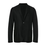 Zwart Wol Klassieke Blazer Jas Harris Wharf London , Black , Heren