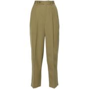 Khaki Wollen Broek met Rits Auralee , Green , Dames