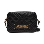 Gewatteerde Zwarte Schoudertas Love Moschino , Black , Dames