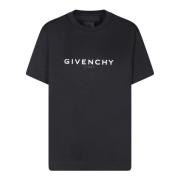 Zwarte katoenen T-shirt met iconisch logo Givenchy , Black , Dames