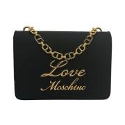 Modieuze Handtas met Hartdecoratie Love Moschino , Black , Dames