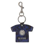 Stijlvolle Leren Sleutelhanger met Logodetail Versus Versace , Blue , ...