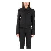 Stretchwollen Bomberjack Plava Sportmax , Black , Dames