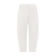 Witte Baggy-Fit Katoenen Broek met JS+ Borduursel Jil Sander , White ,...