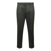 Stretch Katoen Gabardine Straight Broek Paolo Pecora , Green , Heren