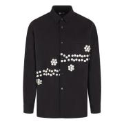 Zwarte Button-Up Shirt met Parelknopen Comme des Garçons , Black , Her...