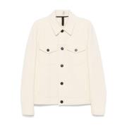 Witte Wollen Jas Klassieke Stijl Harris Wharf London , White , Heren