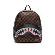 Geruite rugzak van imitatieleer, bruin Sprayground , Brown , Unisex