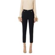 Logo Rivet Stretch Crepe Enkellange Broek Elisabetta Franchi , Black ,...