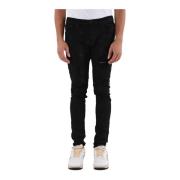 Zwarte Oil Spill Skinny Jeans Purple Brand , Black , Heren