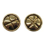 Pre-owned Metal earrings Chanel Vintage , Yellow , Dames