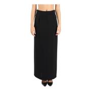 Hoge taille lange rok met split Max Mara Studio , Black , Dames