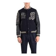 Slim Fit Wol Varsity Jack Schott NYC , Blue , Heren