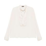 Ketting V-hals Lange Mouw Shirt Liu Jo , Gray , Dames