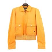 Pre-owned Leather outerwear Gucci Vintage , Yellow , Dames