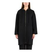 Wollen jas met capuchon Velo-stijl Max Mara , Black , Dames