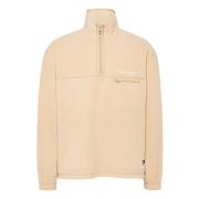 Beige Fleece Half-Zip Sweater Tommy Hilfiger , Beige , Heren