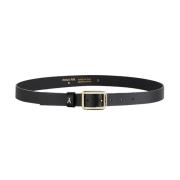 Zwarte Riem met Gouden Gesp Patrizia Pepe , Black , Heren