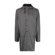 Hooded Waterproof Jacket - Medium Grey Rains , Gray , Heren