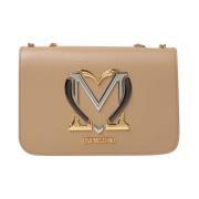 Stijlvolle Ivoor Schoudertas Love Moschino , Beige , Dames