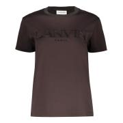 Geborduurd katoenen T-shirt Lanvin , Brown , Dames