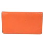 Pre-owned Leather wallets Chanel Vintage , Orange , Dames