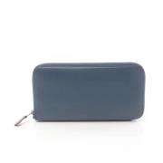 Pre-owned Leather wallets Hermès Vintage , Blue , Dames