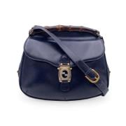 Pre-owned Leather gucci-bags Gucci Vintage , Blue , Dames