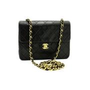 Pre-owned Leather chanel-bags Chanel Vintage , Black , Dames