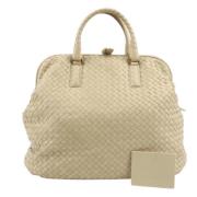 Pre-owned Leather handbags Bottega Veneta Vintage , Beige , Dames