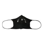 Logo Print Katoenen Masker Off White , Black , Heren