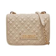 Gewatteerde Pu Schoudertas Ivoor Love Moschino , Beige , Dames