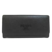 Pre-owned Leather wallets Prada Vintage , Black , Dames