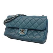 Pre-owned Leather chanel-bags Chanel Vintage , Blue , Dames