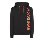 Zwarte hoodie sweatshirt Moderne stijl Sun68 , Black , Heren