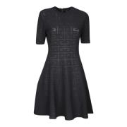 Zwarte Wijd Uitlopende Jurk Elegante Stijl Givenchy , Black , Dames