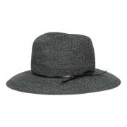 Gevlochten Papier Hoed Borsalino , Black , Heren