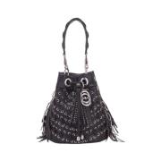 Stijlvolle Leren Tas La Carrie , Black , Dames