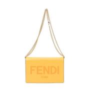 Pre-owned Leather shoulder-bags Fendi Vintage , Orange , Dames