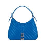 Stijlvolle Leren Tas La Carrie , Blue , Dames