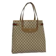 Pre-owned Leather totes Gucci Vintage , Beige , Dames