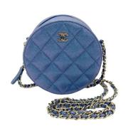 Pre-owned Leather chanel-bags Chanel Vintage , Blue , Dames