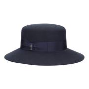 Wollen Vilten Kris Hoed Borsalino , Blue , Dames