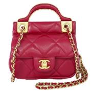 Pre-owned Leather chanel-bags Chanel Vintage , Red , Dames