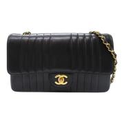 Pre-owned Leather chanel-bags Chanel Vintage , Black , Dames